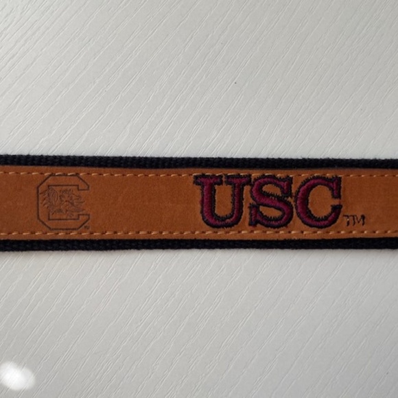 ZEP PRO Leather Canvas Belt USC Logo Embroidery Size 32 - Picture 3 of 11